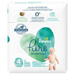 Diapers Size 4, 22 Count - Pampers Pure Protection Disposable Baby Diapers